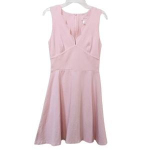 Love... ady Dress Mini Fit & Flare Pink V-neck Size XS